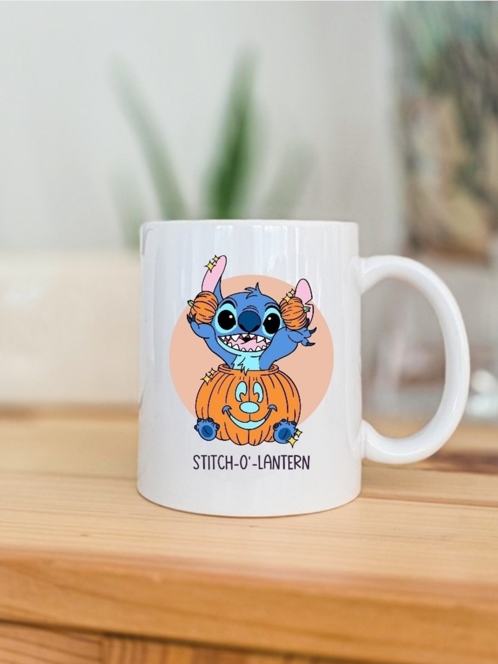 Stitch-o'-Lantern White Halloween Coffee Mug
